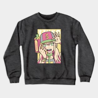 Japanese Anime Girl Vintage Tattoo Crewneck Sweatshirt
